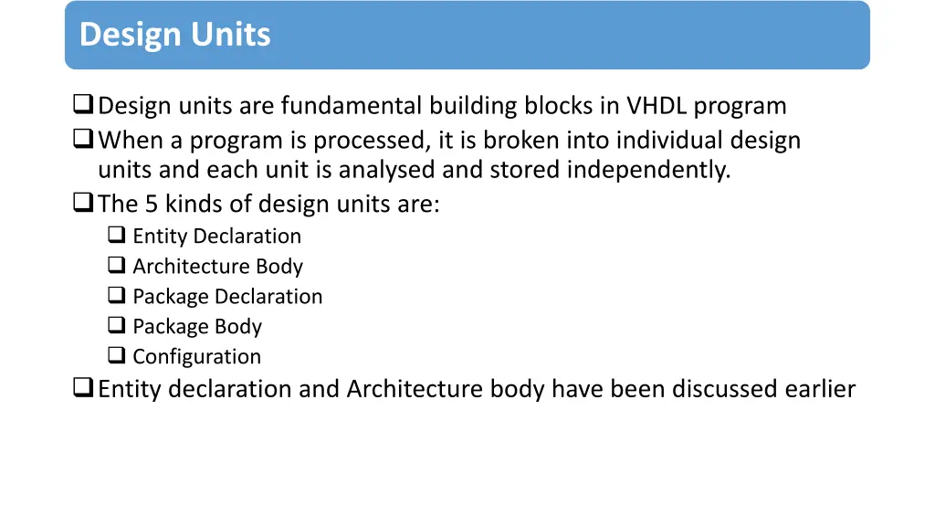 design units