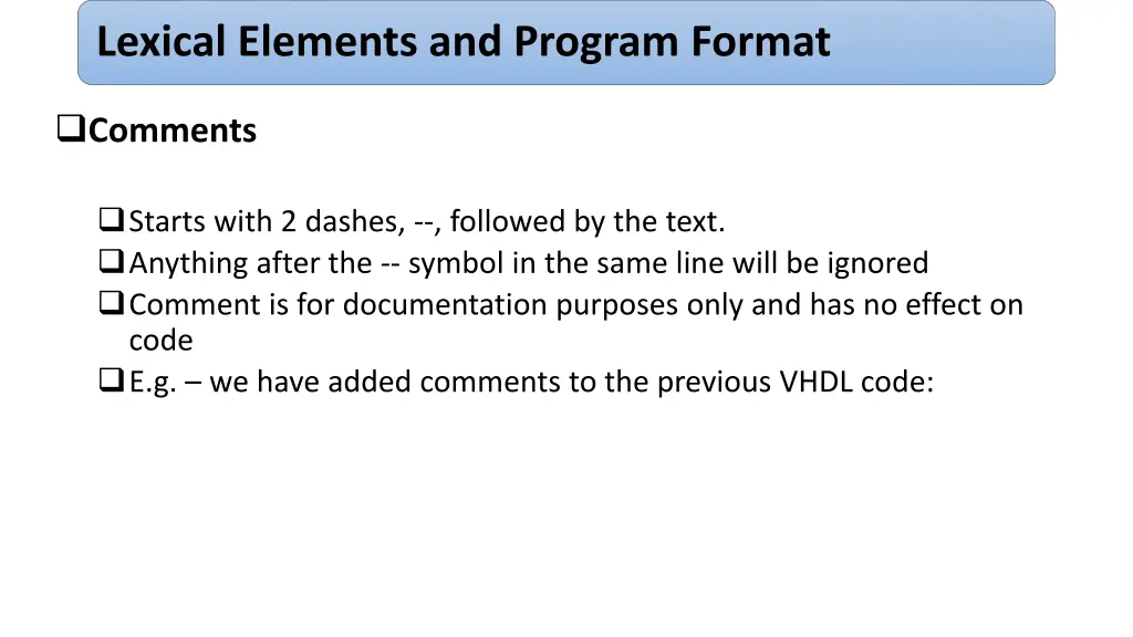 lexical elements and program format 1