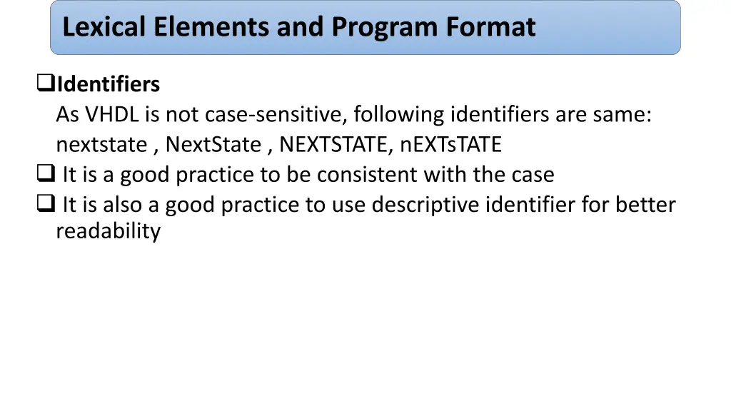 lexical elements and program format 3