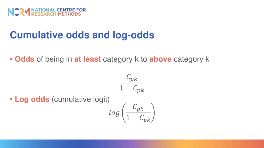 cumulative odds and log odds