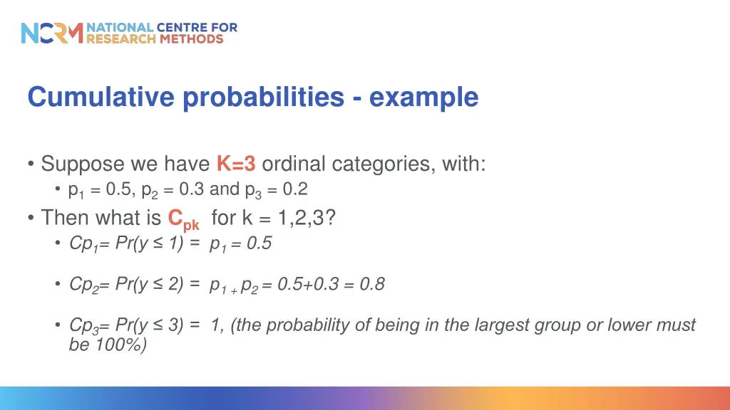 cumulative probabilities example