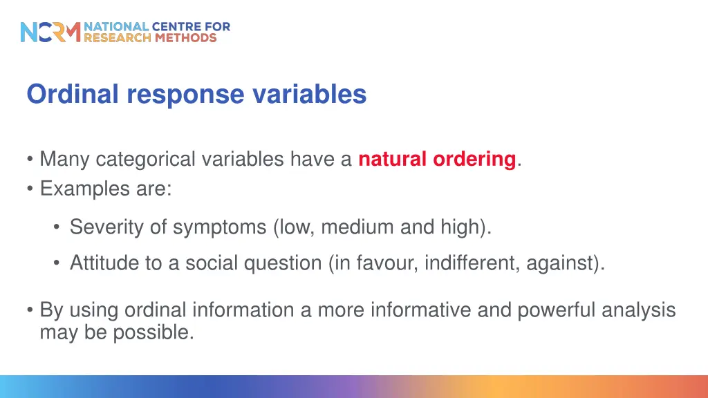 ordinal response variables