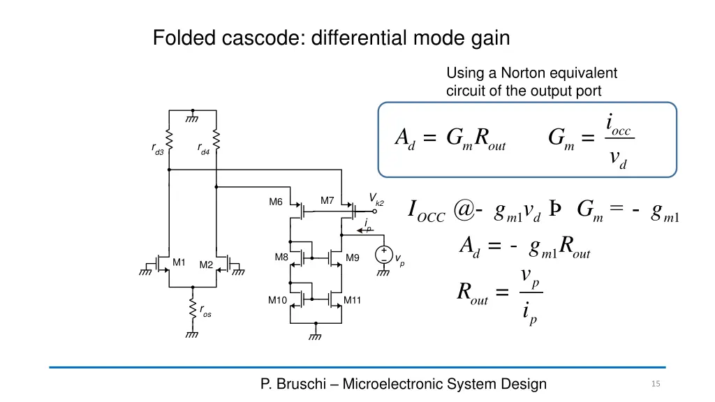 folded cascode differential mode gain