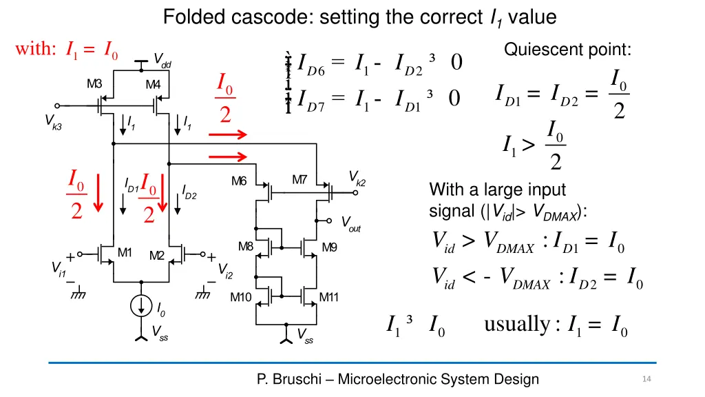 folded cascode setting the correct i 1 value