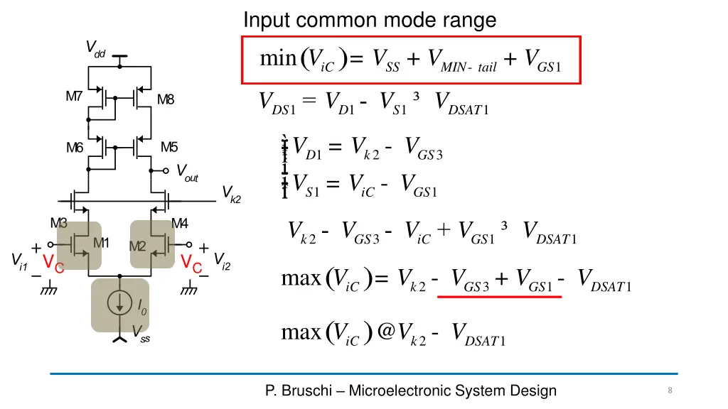 input common mode range min ic v v v