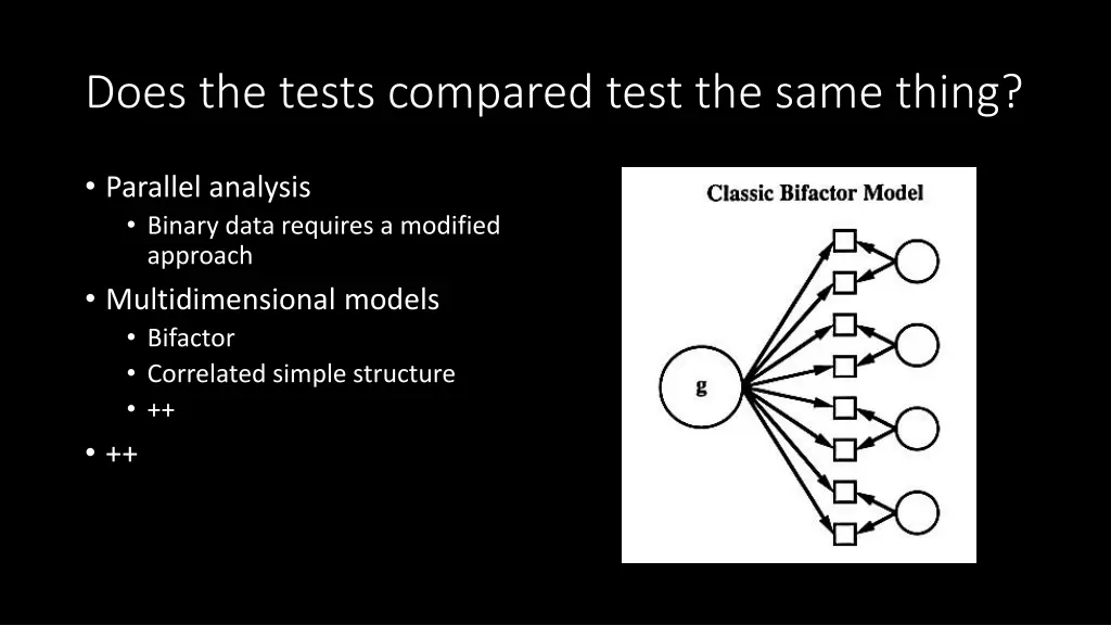 does the tests compared test the same thing