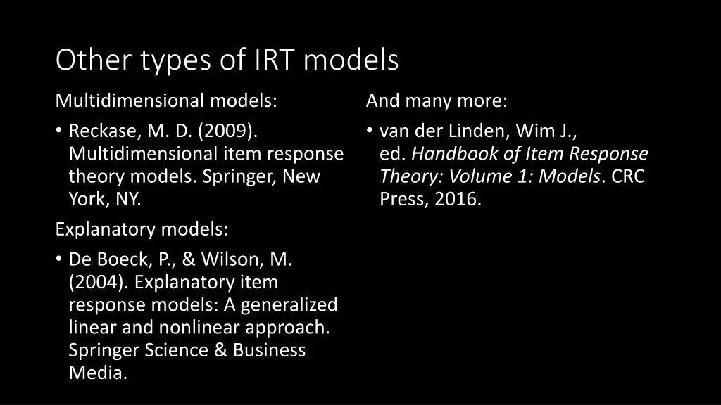 other types of irt models