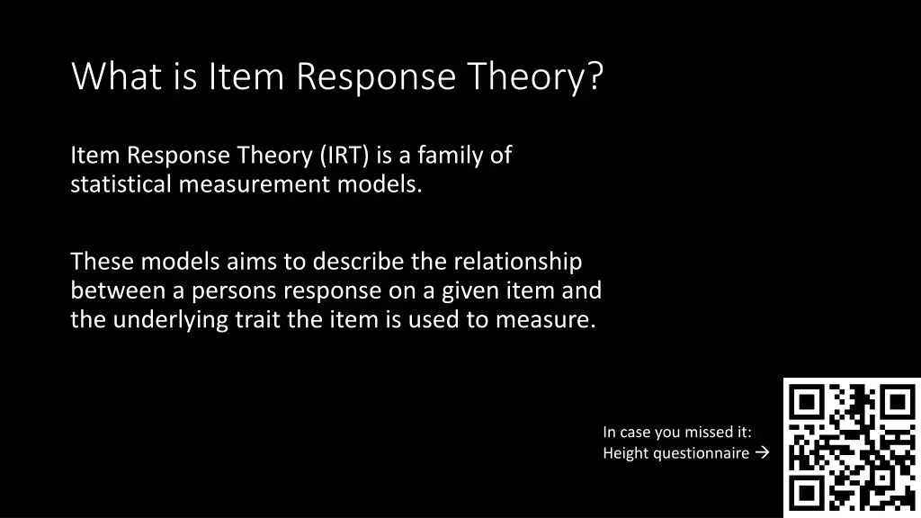 what is item response theory