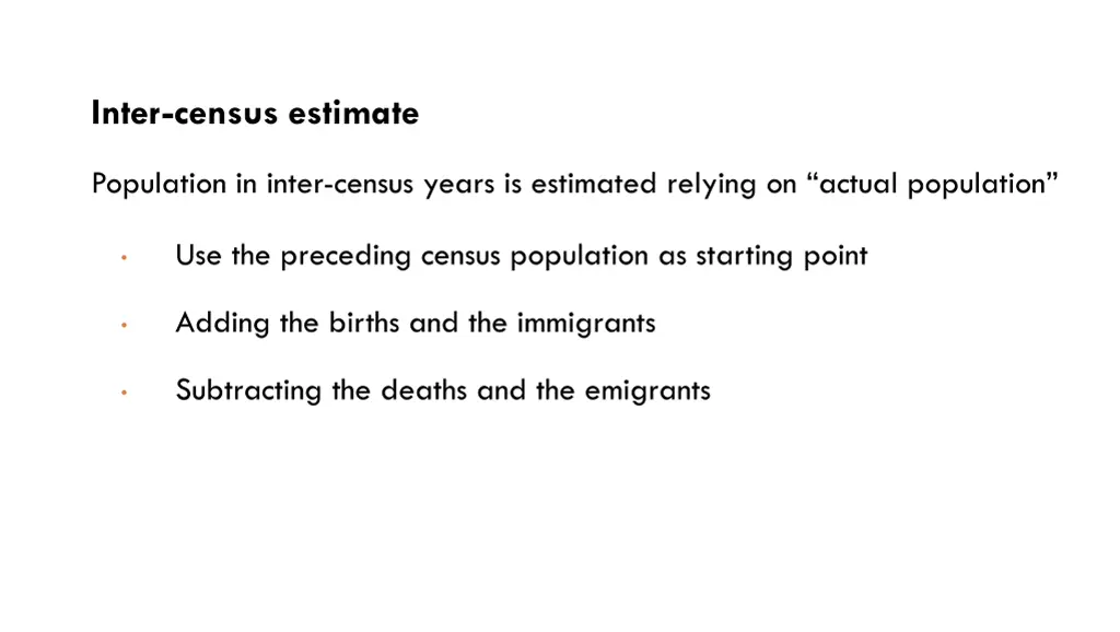 inter census estimate