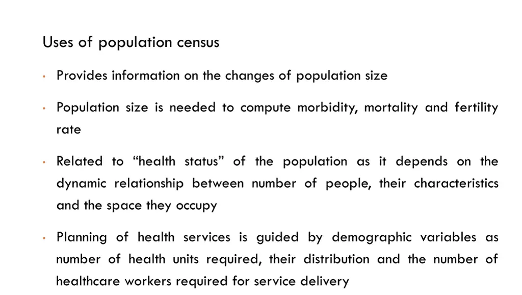 uses of population census