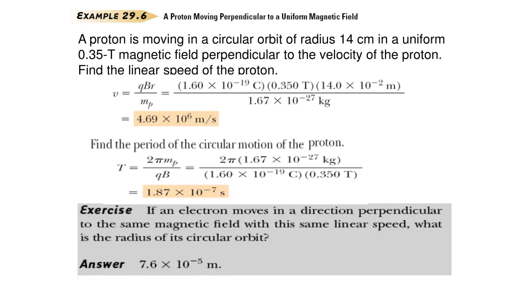 a proton is moving in a circular orbit of radius