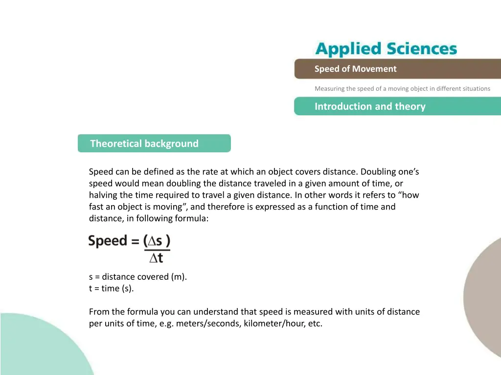 speed of movement 4