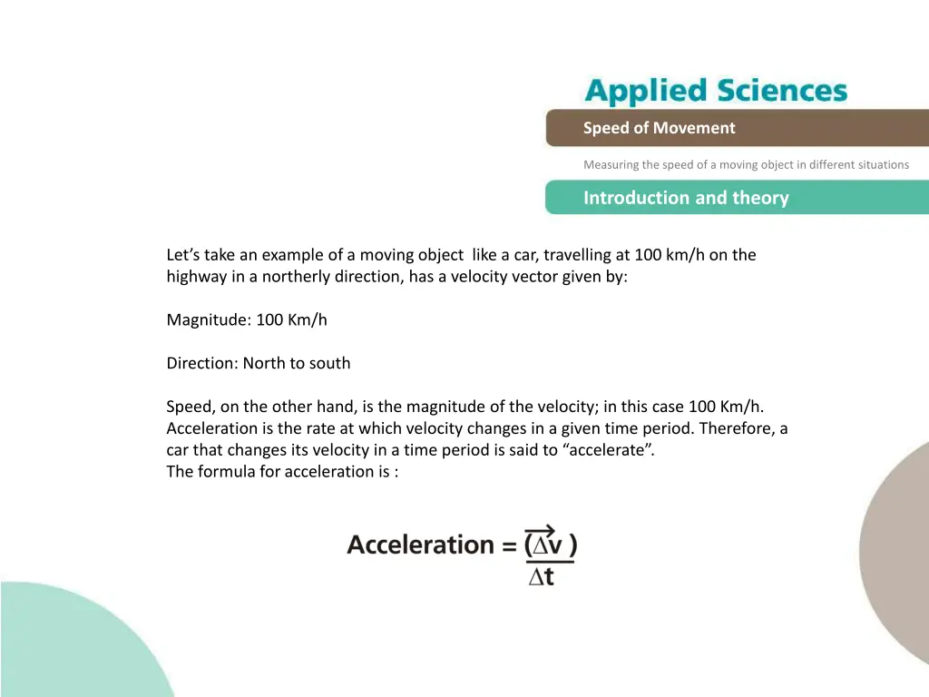 speed of movement 6