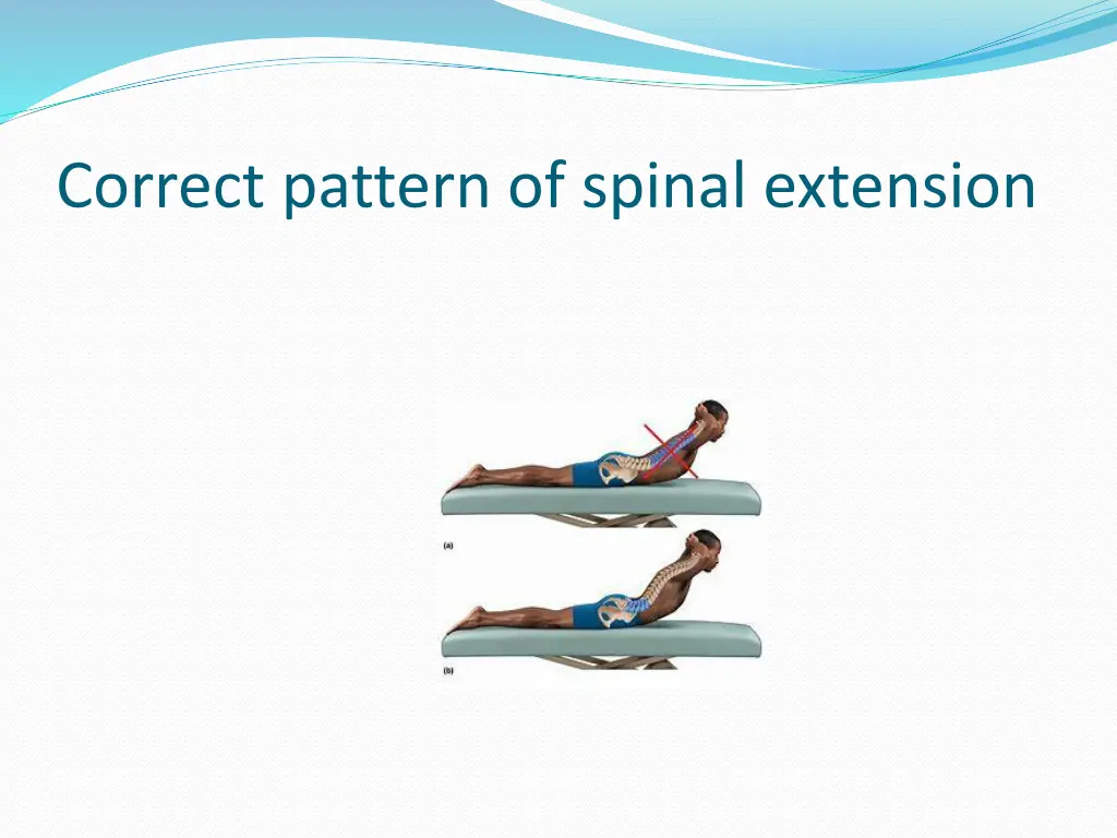 correct pattern of spinal extension