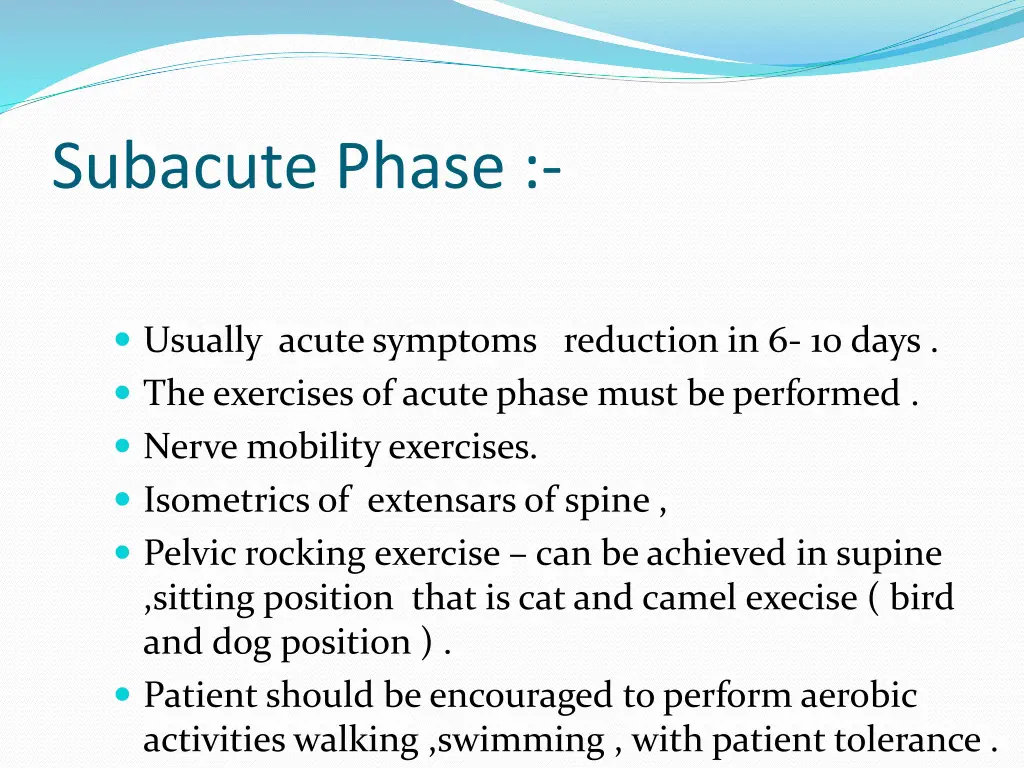 subacute phase