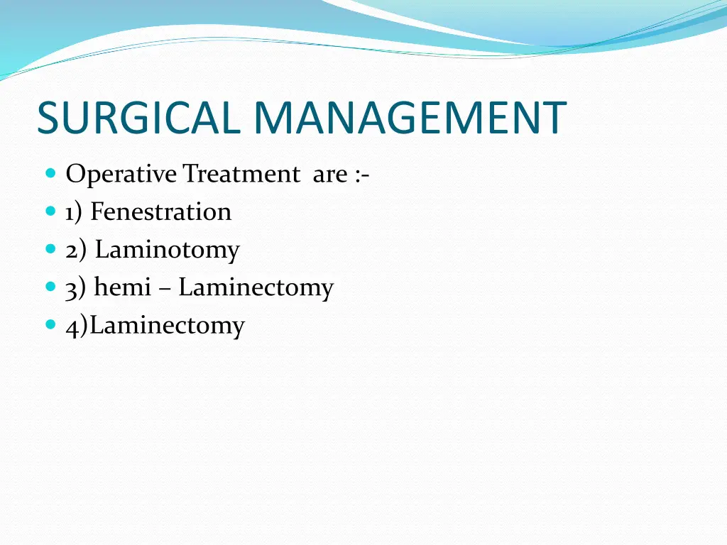 surgical management