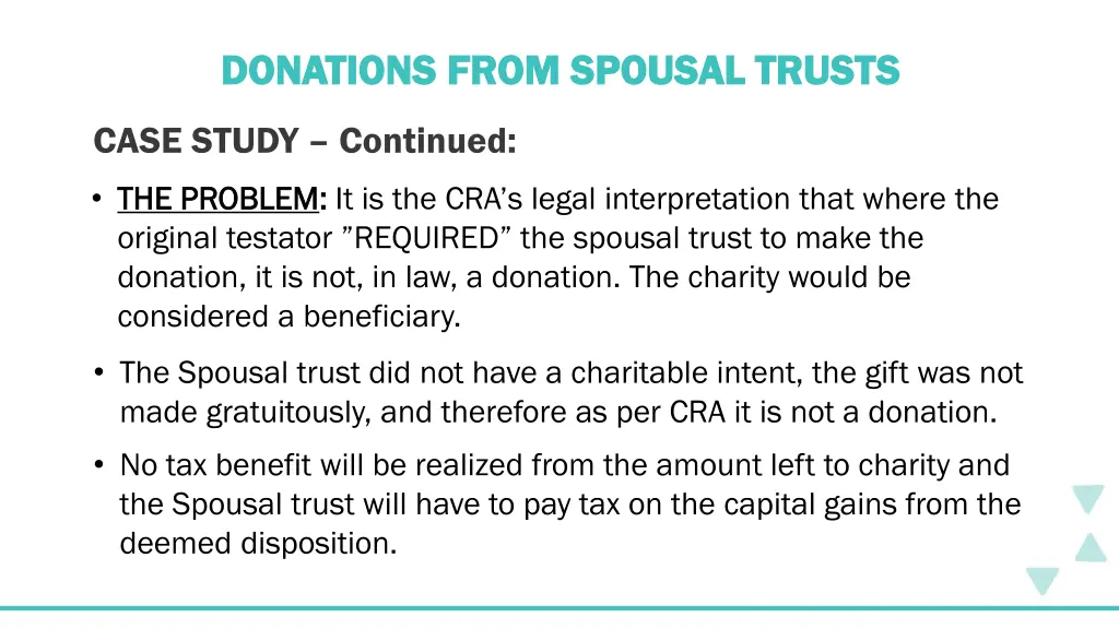 donations from spousal trusts donations from 1