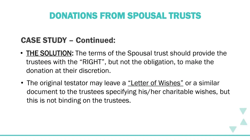 donations from spousal trusts donations from 2