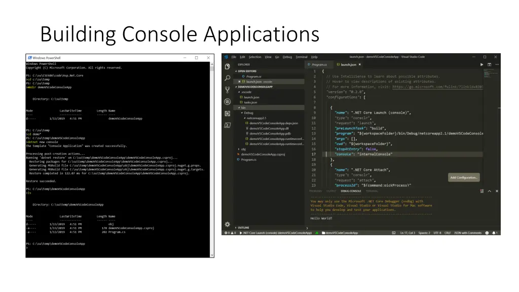 building console applications