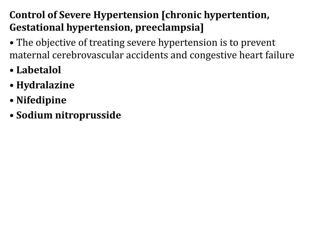 control of severe hypertension chronic