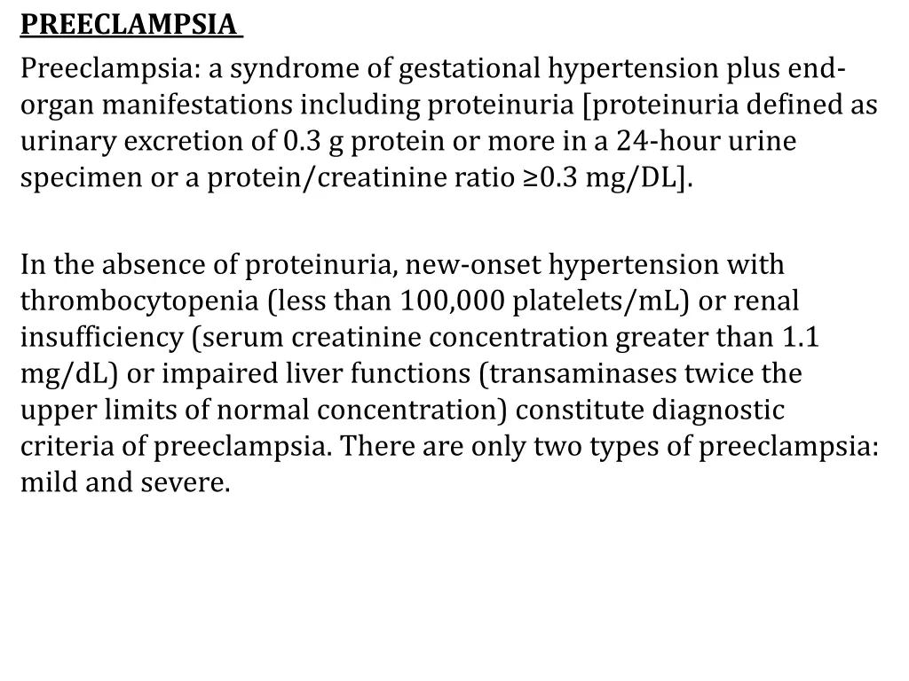 preeclampsia preeclampsia a syndrome