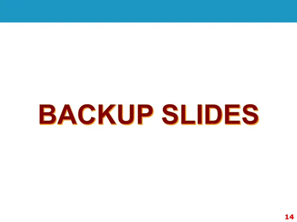 backup slides