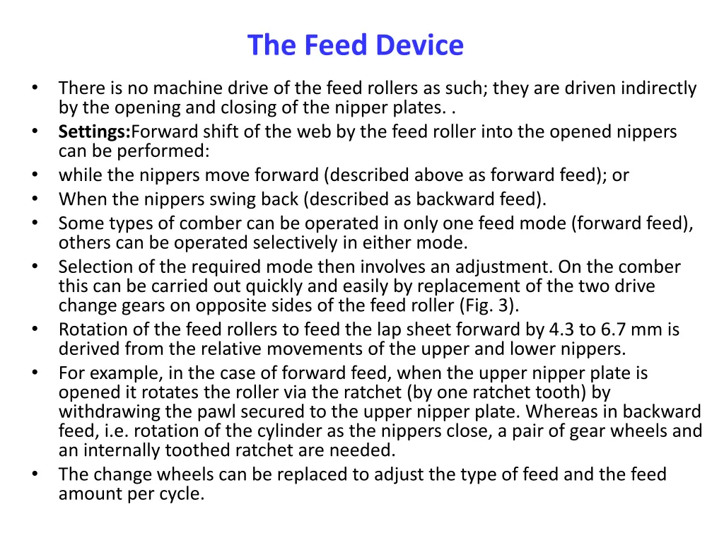 the feed device