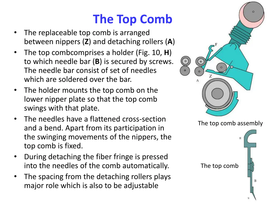 the top comb