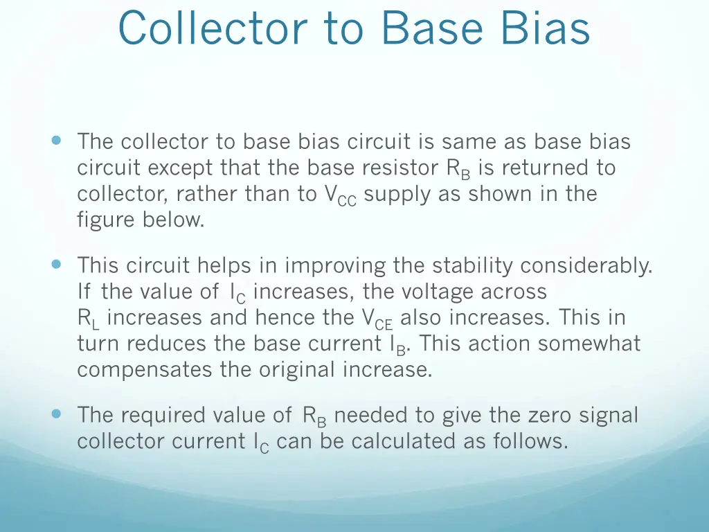 collector to base bias