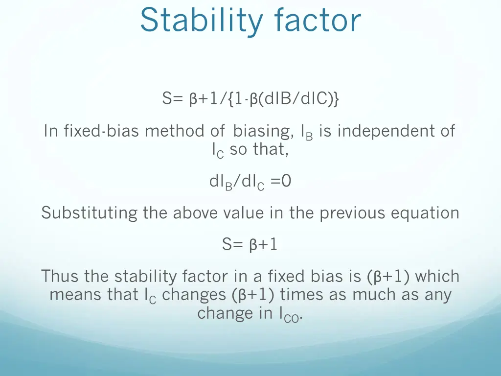 stability factor 1