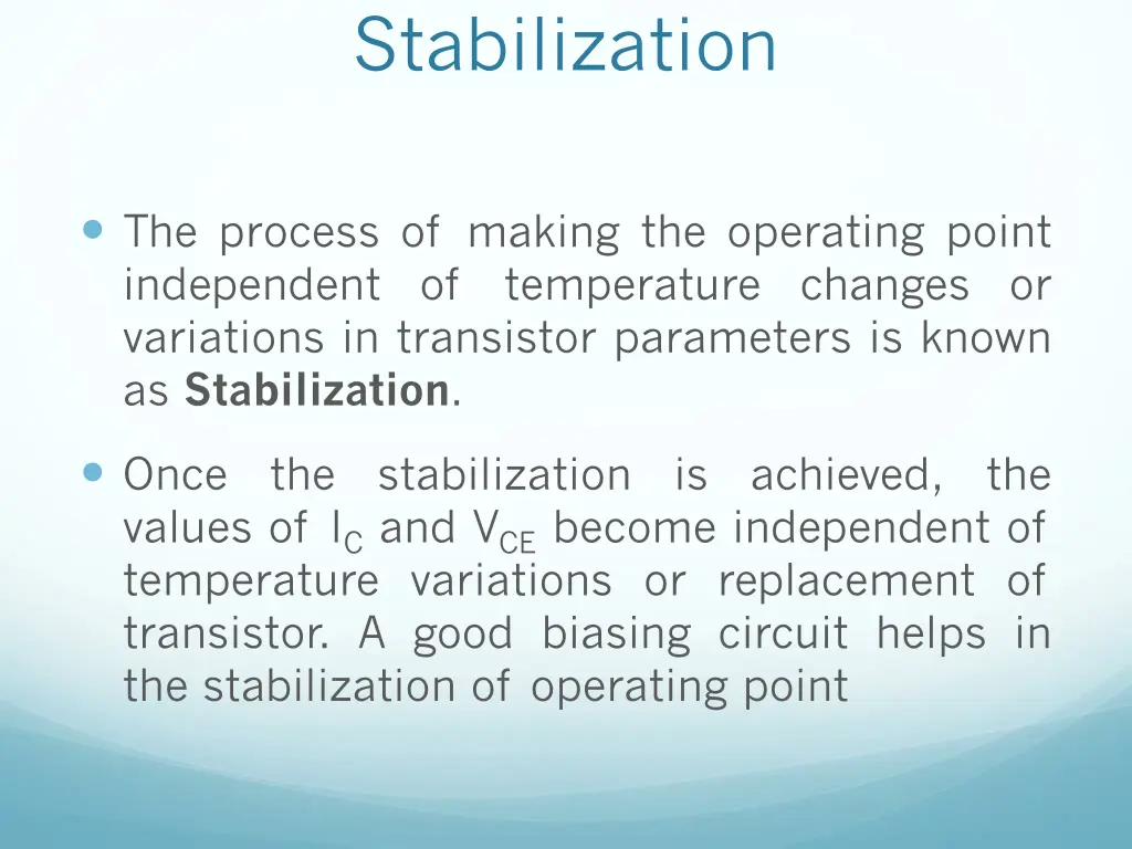 stabilization