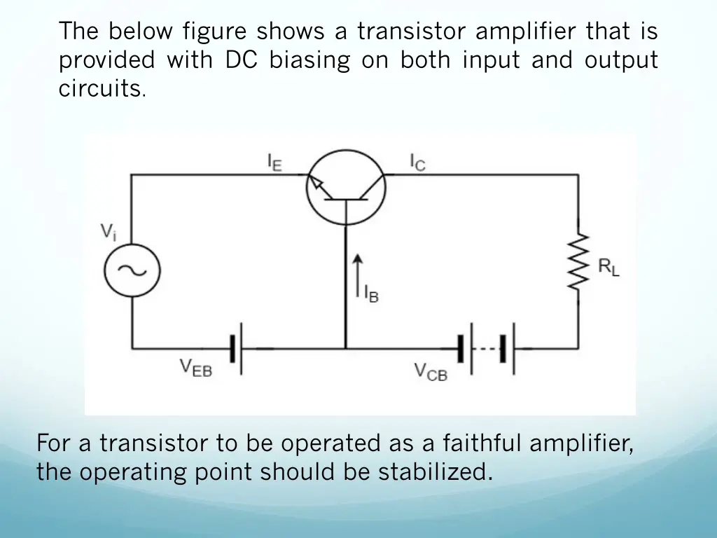 the below figure shows a transistor amplifier