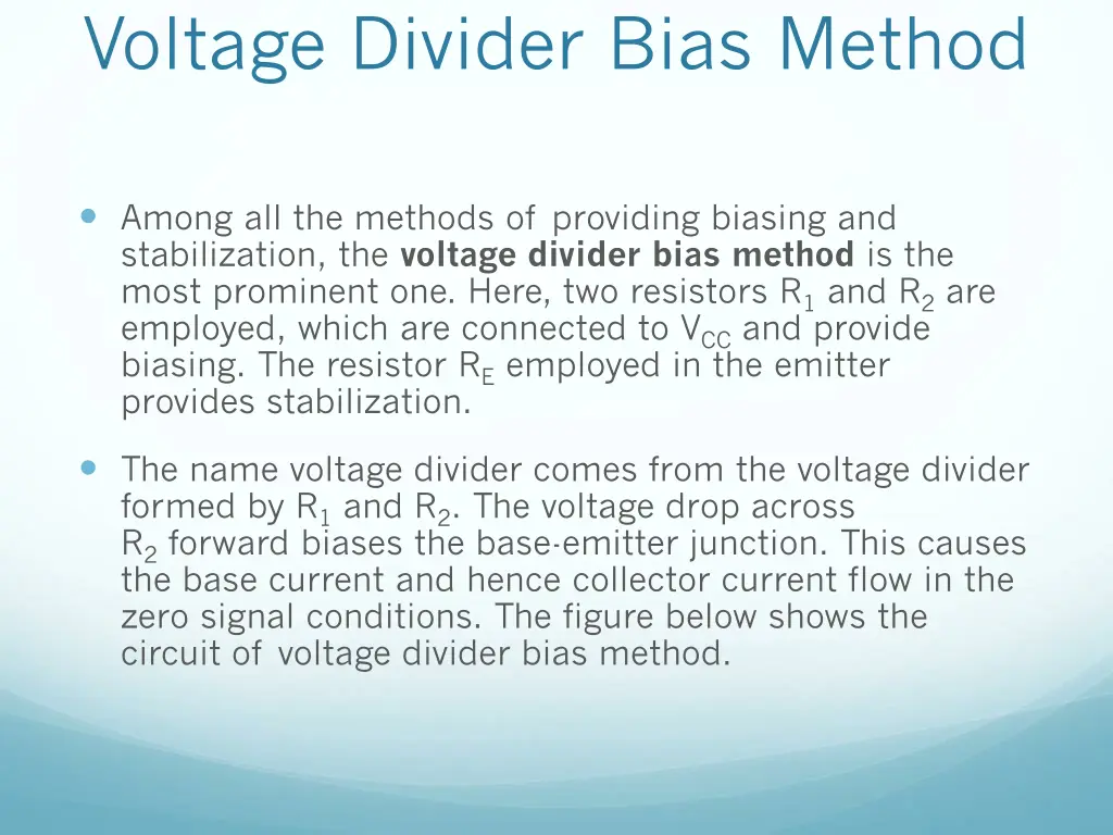 voltage divider bias method