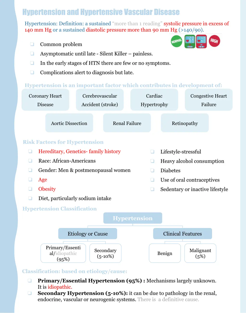 hypertension and hypertensive vascular disease