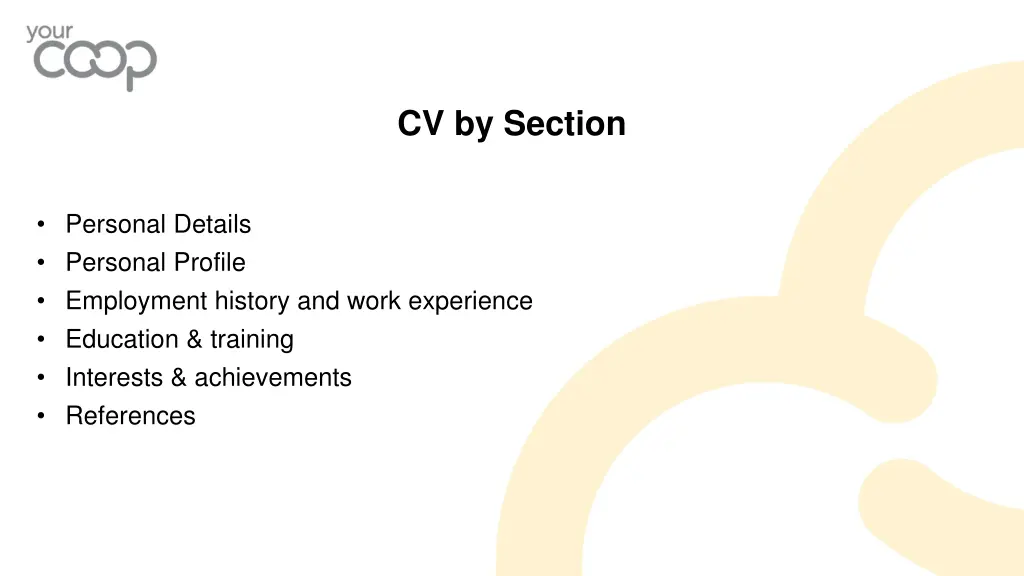 cv by section