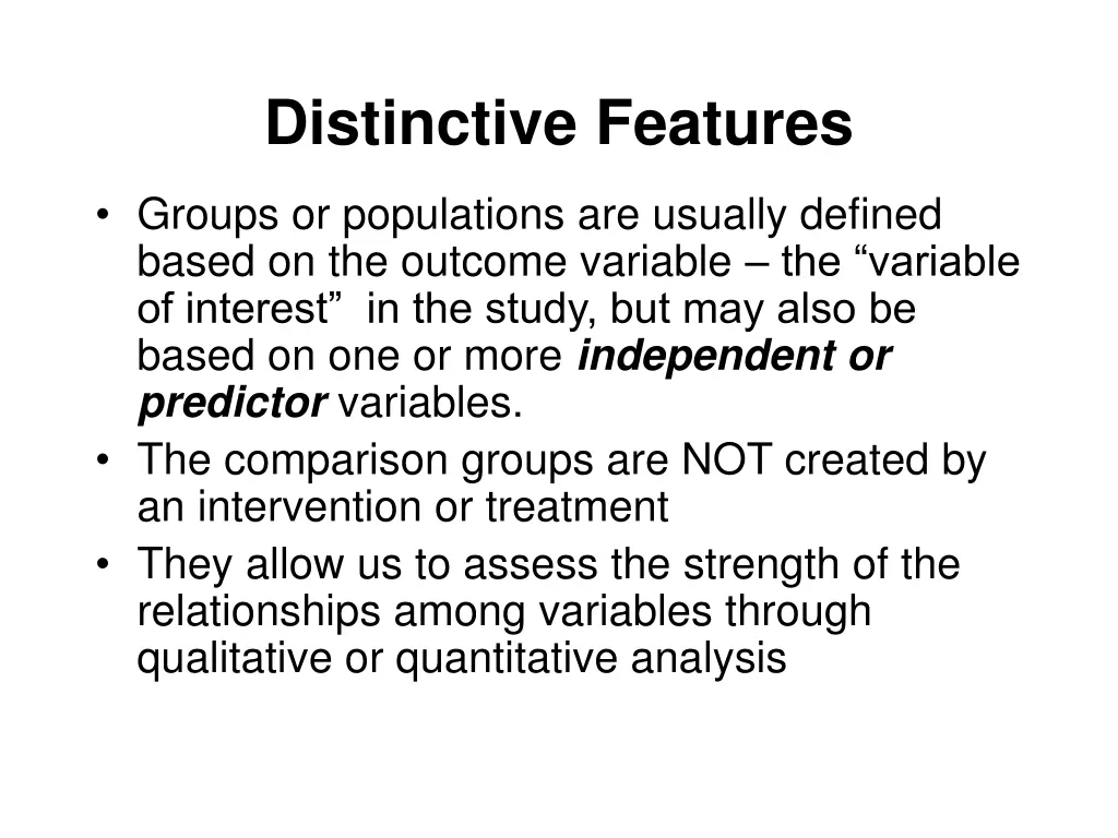 distinctive features