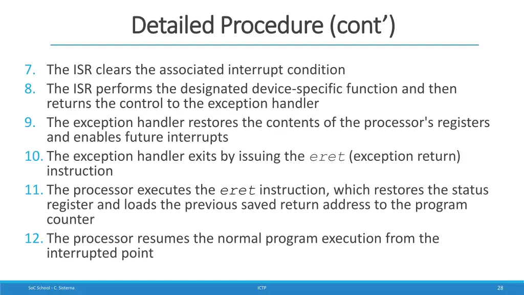 detailed procedure detailed procedure cont