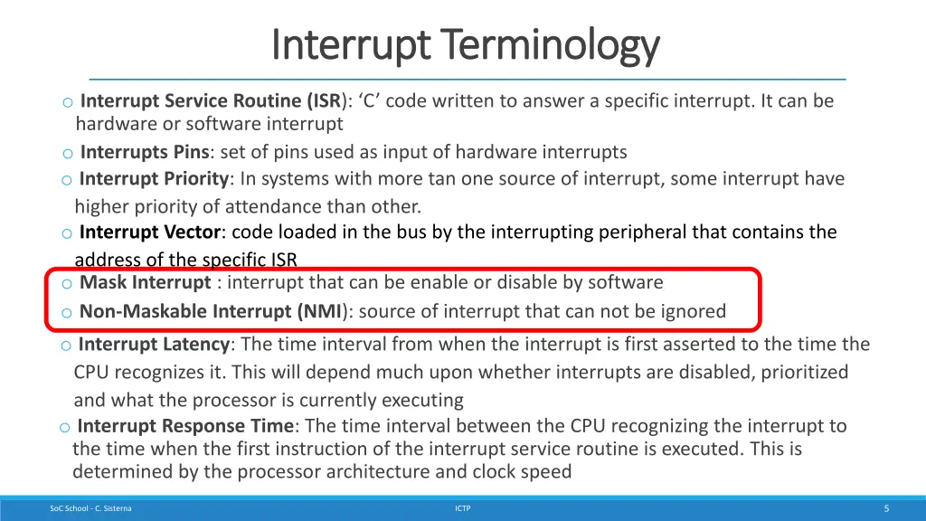 interrupt terminology interrupt terminology