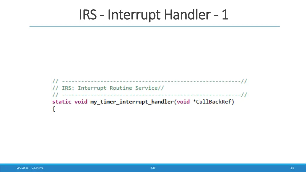 irs irs interrupt handler interrupt handler 1 1