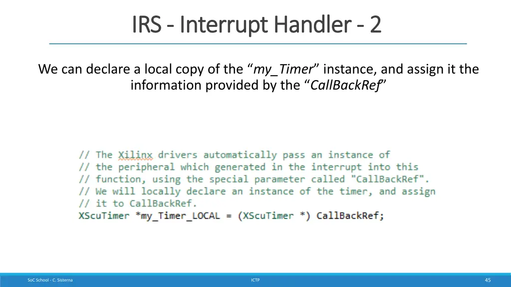 irs irs interrupt handler interrupt handler 2 2