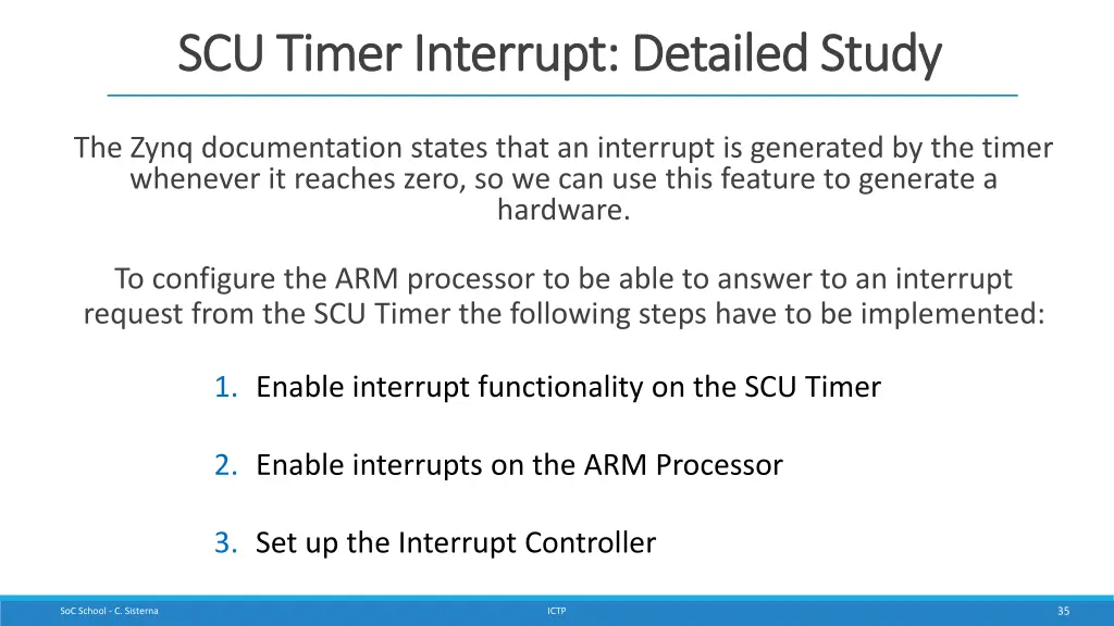 scu timer interrupt detailed study scu timer