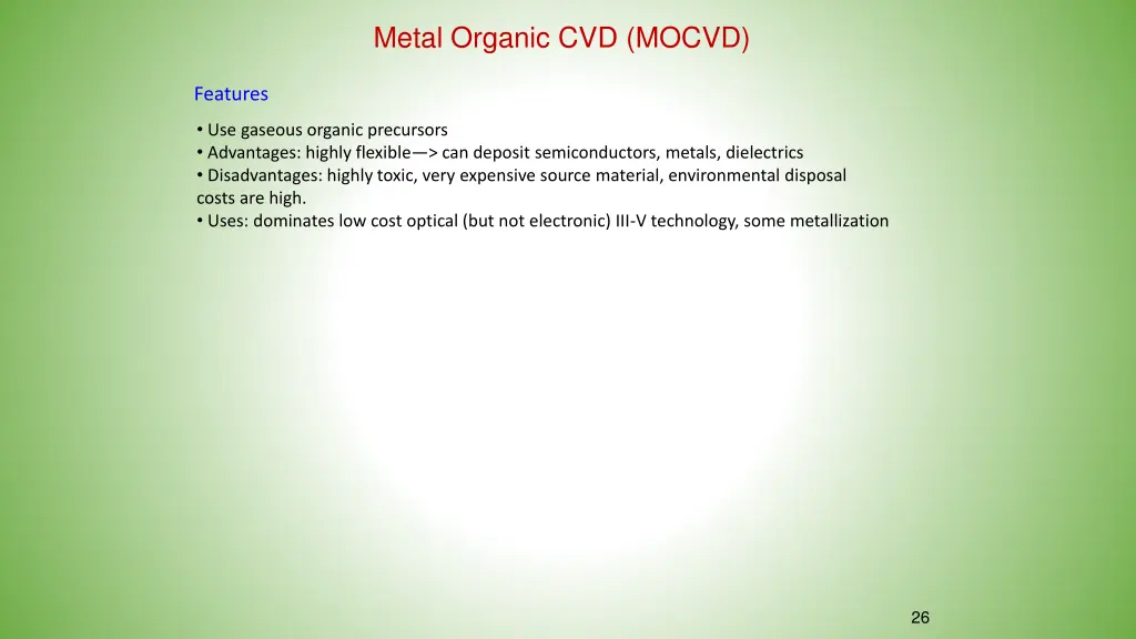 metal organic cvd mocvd