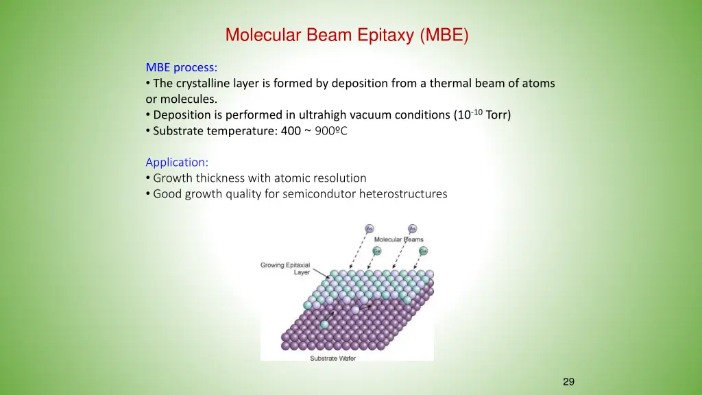 molecular beam epitaxy mbe