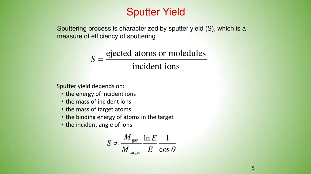 sputter yield