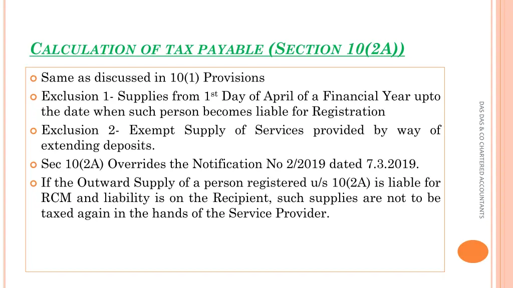 c alculation of tax payable s ection 10 2a