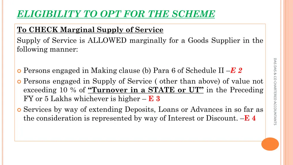 eligibility to opt for the scheme 1