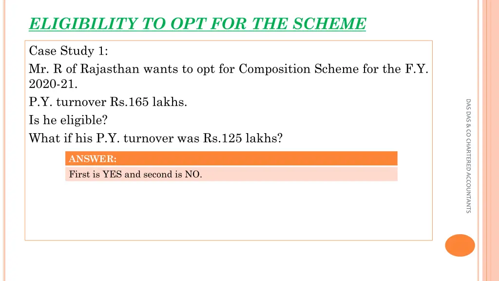 eligibility to opt for the scheme 2