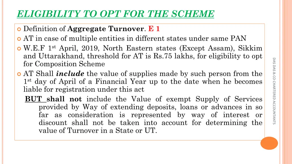 eligibility to opt for the scheme