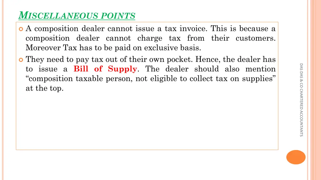 m iscellaneous points a composition dealer cannot