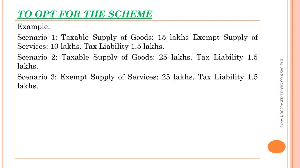 to opt for the scheme example scenario 1 taxable